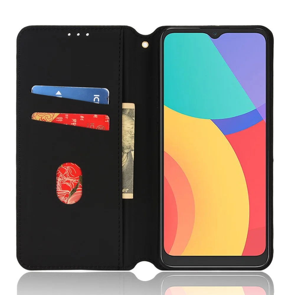 Full Protection PU Leather + TPU Phone Case Imprinting 3D Rhombus Magnetic Closure Mobile Cover for Alcatel 1S (2021)/Alcatel 3L (2021)/TCL 20Y/6125F/TCL 20E - Blue - 7