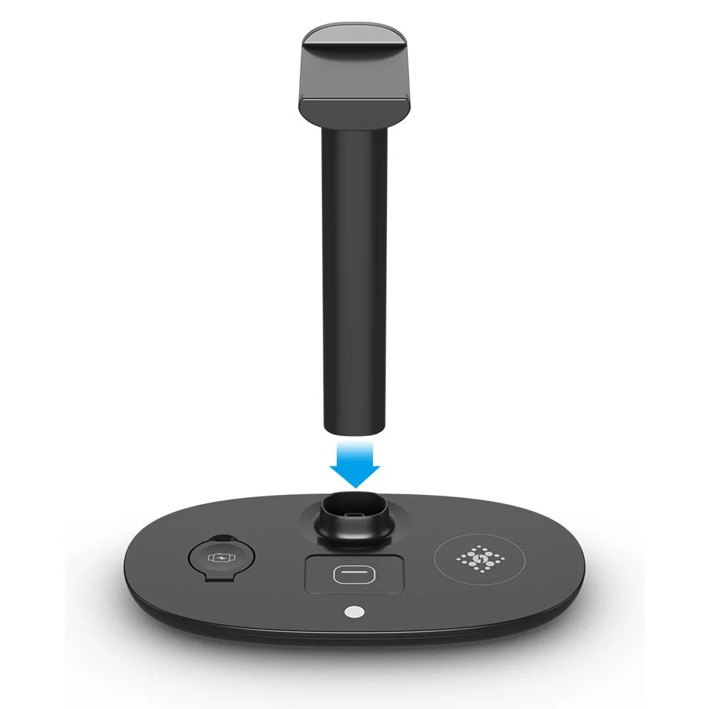 B-15A 4-in-1 Wireless Charger Headset Hanger QC 3.0 Charging Station Headset Holder for Smartphones/Smartwatch/Earbuds/Headset - 2