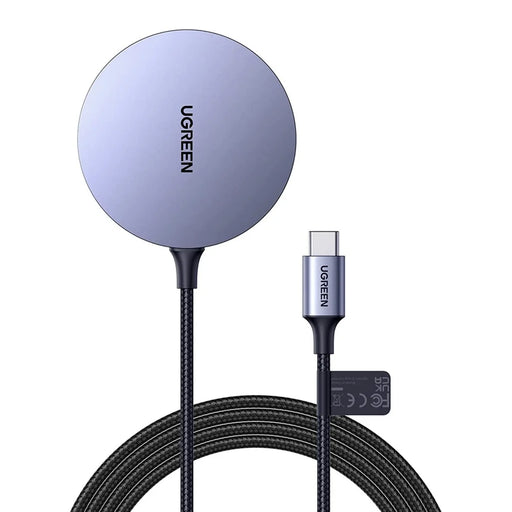 UGREEN 30233 Portable Magnetic Wireless Charger with 1.5m USB C Cable Qi Fast Cordless Charging Station for iPhone 13 Pro Max/13 Pro/13 Mini/13/12 Pro Max/12 Pro/12/Mini 12 - 1