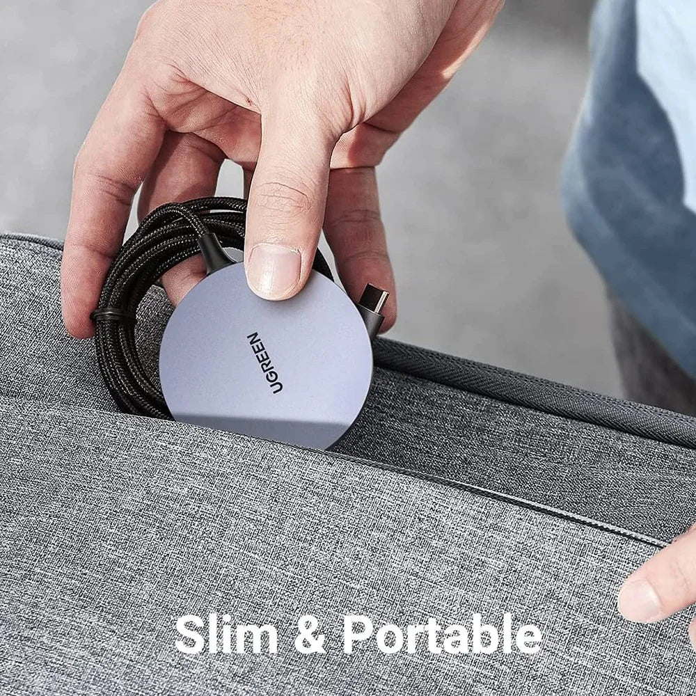 UGREEN 30233 Portable Magnetic Wireless Charger with 1.5m USB C Cable Qi Fast Cordless Charging Station for iPhone 13 Pro Max/13 Pro/13 Mini/13/12 Pro Max/12 Pro/12/Mini 12 - 4