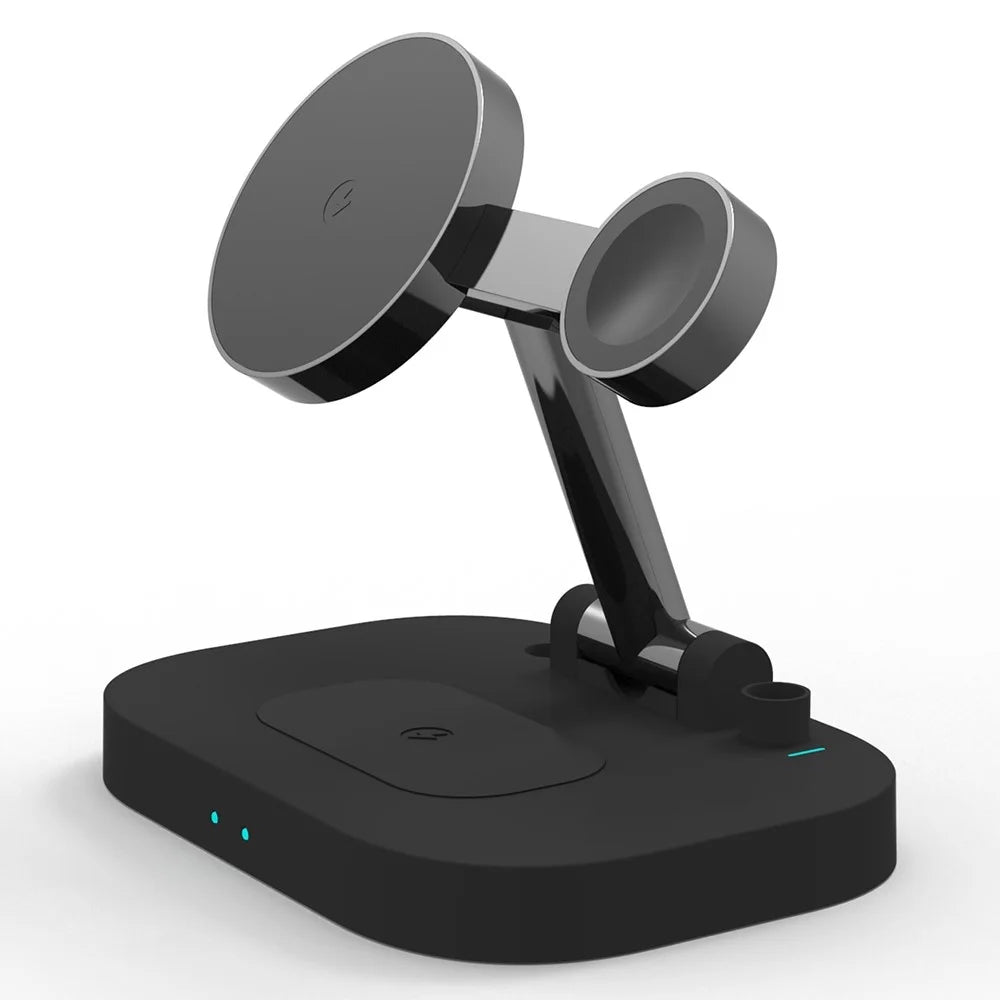 F22 15W 4 in 1 For Magsafe Wireless Charger for iPhone 12 / 13 / 14 / Series / Apple Watch / Airpods Pro / Apple Pencil Portable Charging Stand Multi-function Folding Charging Dock (CE) - 2
