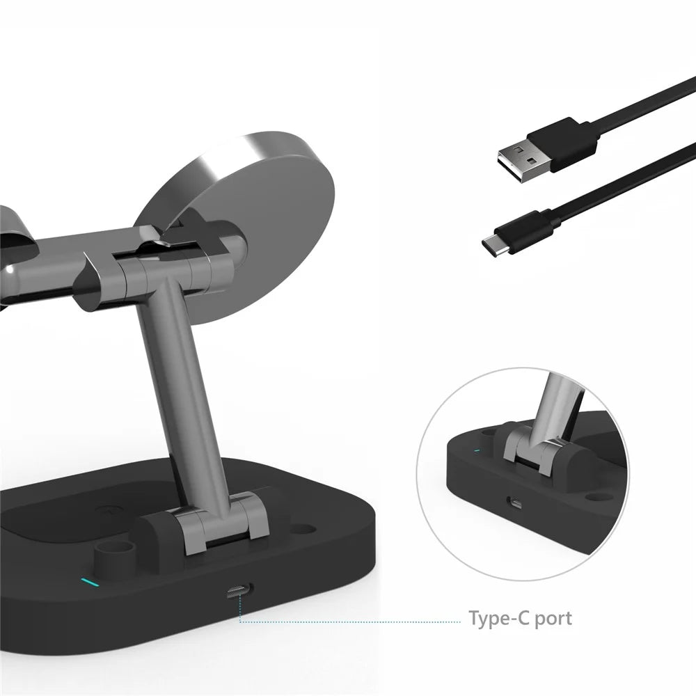 F22 15W 4 in 1 For Magsafe Wireless Charger for iPhone 12 / 13 / 14 / Series / Apple Watch / Airpods Pro / Apple Pencil Portable Charging Stand Multi-function Folding Charging Dock (CE) - 7