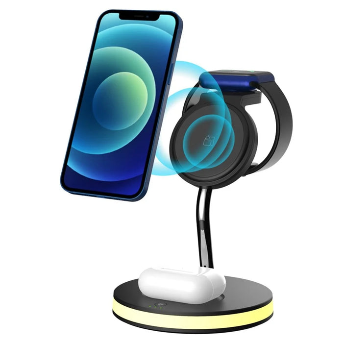 F17 4-in-1 15W Max Multi-Function Wireless Charger with Night Light Magnetic Wireless Charging Stand - 1