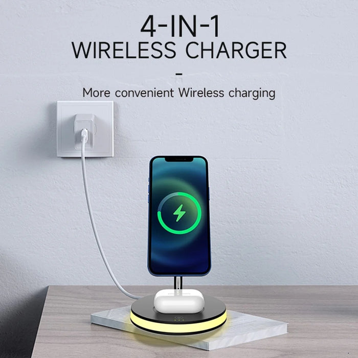 F17 4-in-1 15W Max Multi-Function Wireless Charger with Night Light Magnetic Wireless Charging Stand - 3