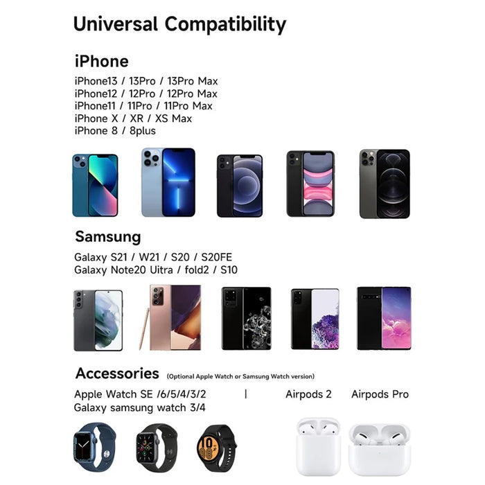 F17 4-in-1 15W Max Multi-Function Wireless Charger with Night Light Magnetic Wireless Charging Stand - 4
