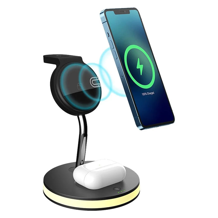 F17 4-in-1 15W Max Multi-Function Wireless Charger with Night Light Magnetic Wireless Charging Stand - 5