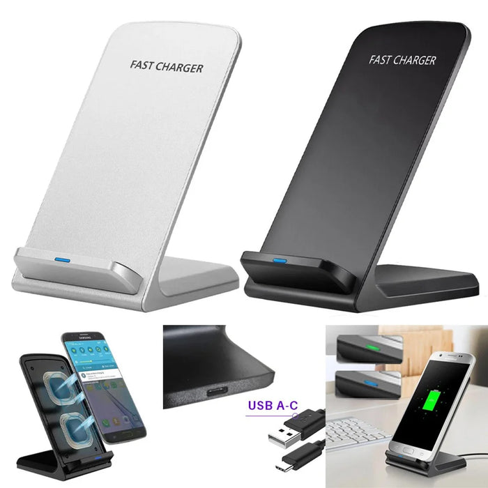 Z2 15W Wireless Charger Fast Charging Mobile Phone Cradle Stand for iPhone Samsung Huawei Xiaomi - Black - 5