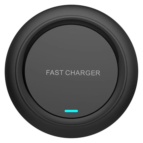 Q18 Round Shape Wireless Charger 15W Fast Charging Desktop Charging Pad - Black - 1