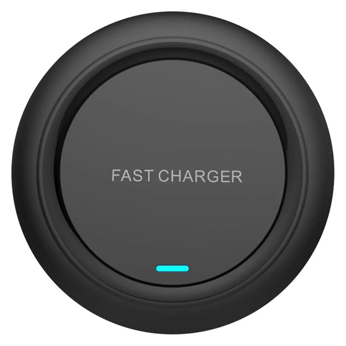 Q18 Round Shape Wireless Charger 15W Fast Charging Desktop Charging Pad - Black - 1