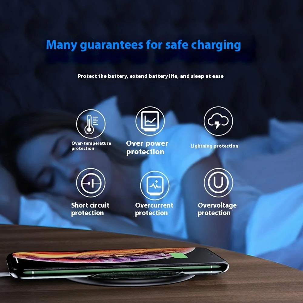Q25 15W Qi Wireless Charger Metal Phone Ultra-Thin Fast Charging Pad - 4