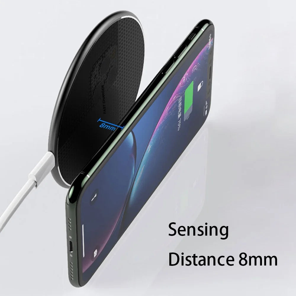 Q25 15W Qi Wireless Charger Metal Phone Ultra-Thin Fast Charging Pad - 5