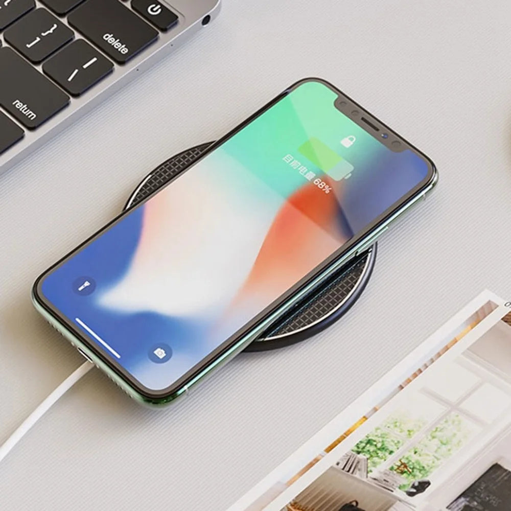 Q25 15W Qi Wireless Charger Metal Phone Ultra-Thin Fast Charging Pad - 6