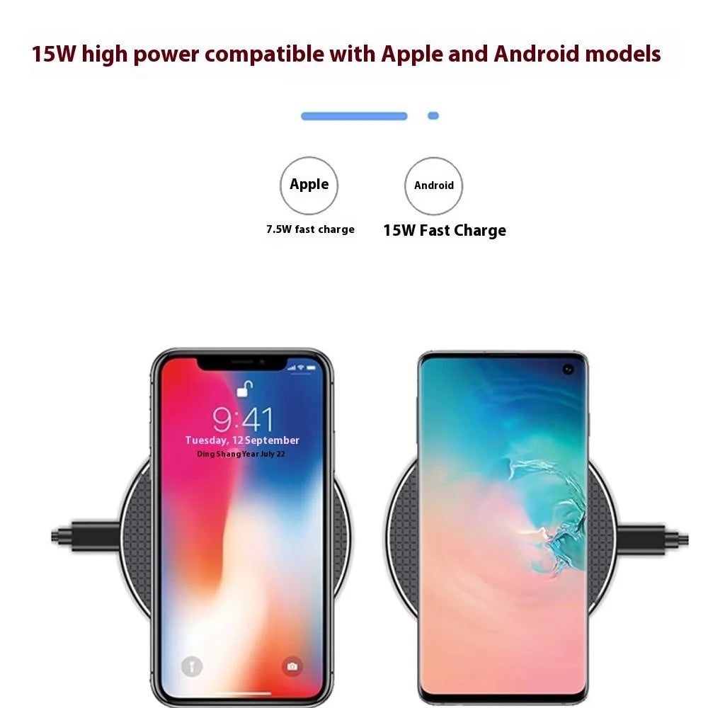 Q25 15W Qi Wireless Charger Metal Phone Ultra-Thin Fast Charging Pad - 7