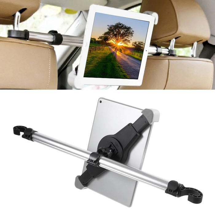 H55-1 Universal 360 Degree Rotating Car Headrest Mount Extendable 2-End Hooks Car Mount Holder for 7-11" Tablets - 1