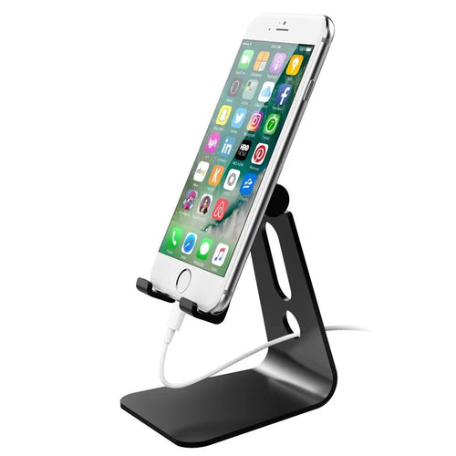 For 3.5-8 inch Phone Tablet Portable 270° Rotating Foldable Aluminum Stand Phone Holder Bracket - Black - 1