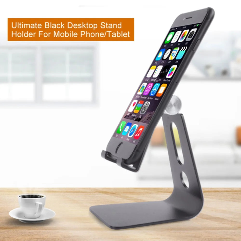 For 3.5-8 inch Phone Tablet Portable 270° Rotating Foldable Aluminum Stand Phone Holder Bracket - Black - 6