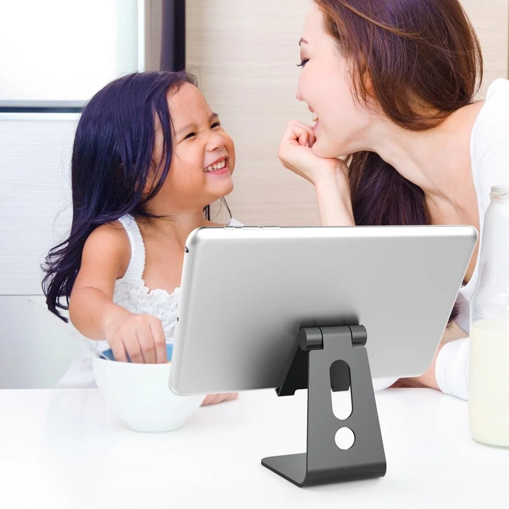 For 3.5-8 inch Phone Tablet Portable 270° Rotating Foldable Aluminum Stand Phone Holder Bracket - Black - 7