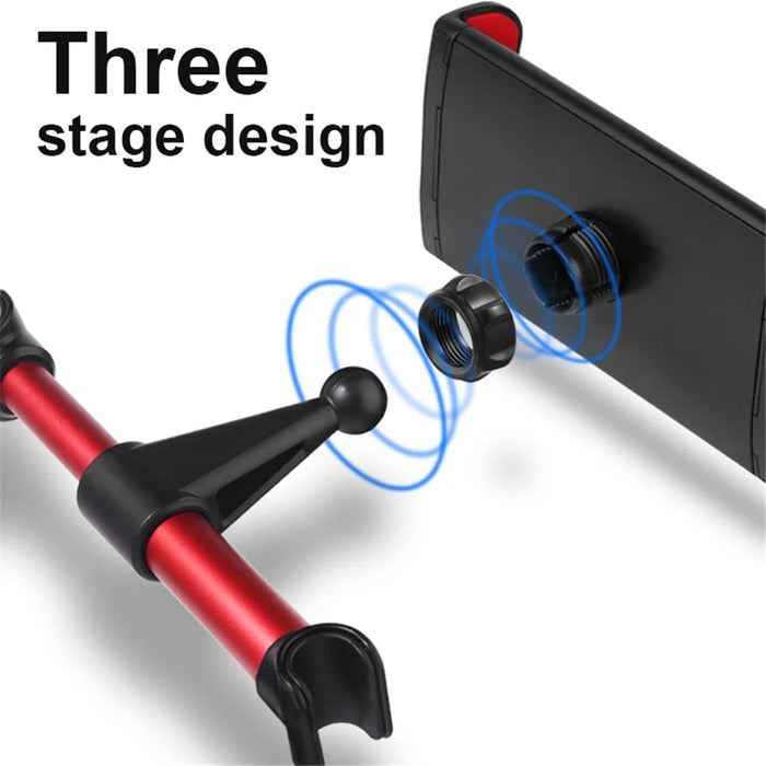 LENUO CL-26 360° Rotary Car Headrest Bracket Phone Tablet Holder for iPhone iPad Max Width 20cm - Black - 7