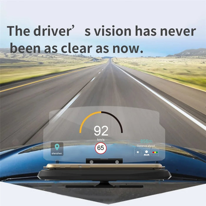 Car Head Up Display HUD Car Cell Phone GPS Navigation Image Reflector Holder - Black - 2