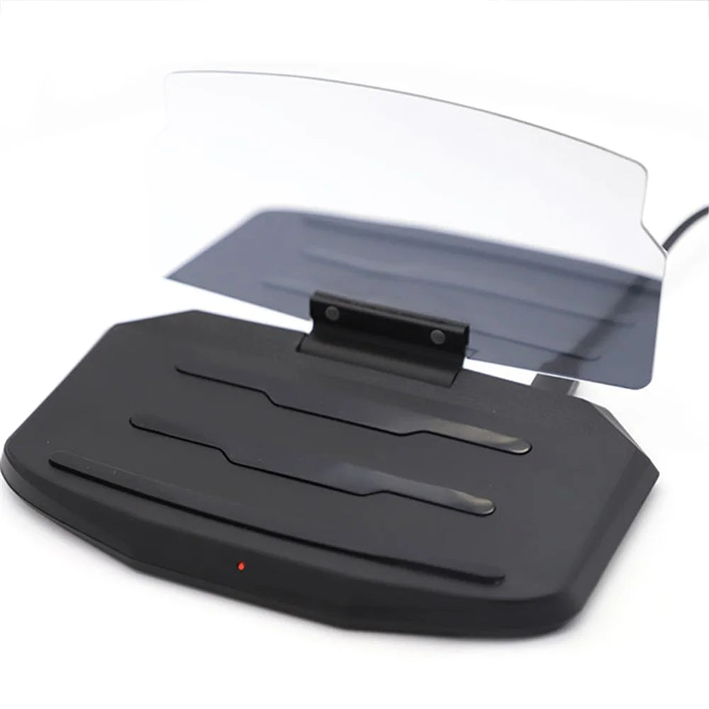 5W Qi Wireless Charger + Heads up Car Navigation Image Reflector HUD 2-in-1 Design for iPhone Samsung Huawei - 5