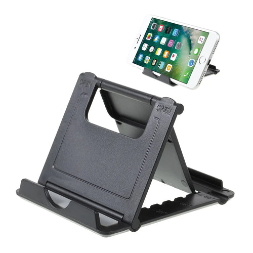 Multi-Angle Adjustable Foldable Desktop Cradle Holder Mount for iPhone Samsung Huawei Smartphone - Black - 1
