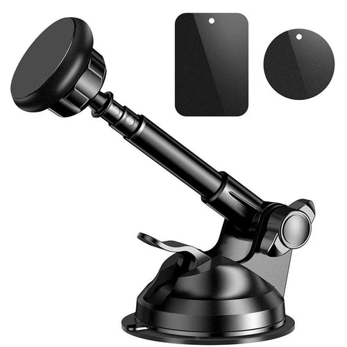 Universal Strong Magnetic Attraction Car Phone Mount Adjustable Magnetic Mount Car Holder for iPhone Samsung Huawei Etc. - Black - 1