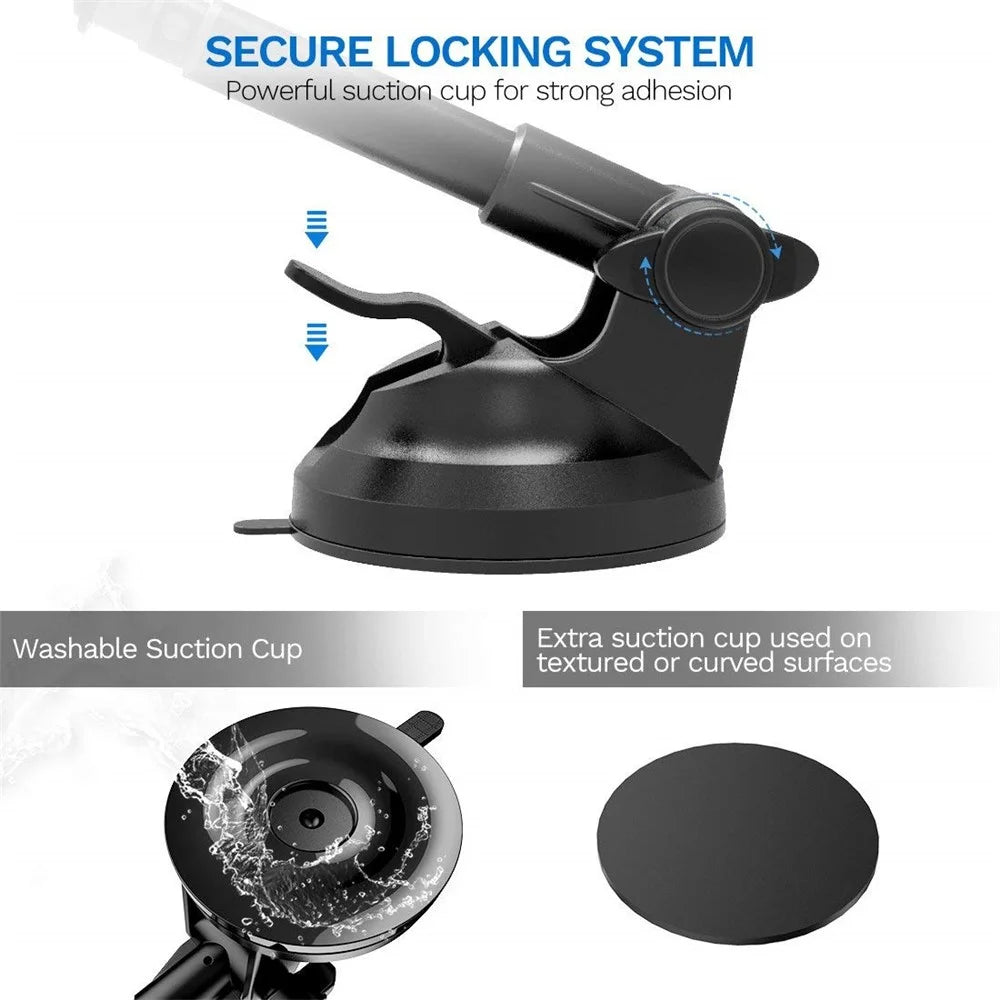 Universal Strong Magnetic Attraction Car Phone Mount Adjustable Magnetic Mount Car Holder for iPhone Samsung Huawei Etc. - Black - 2