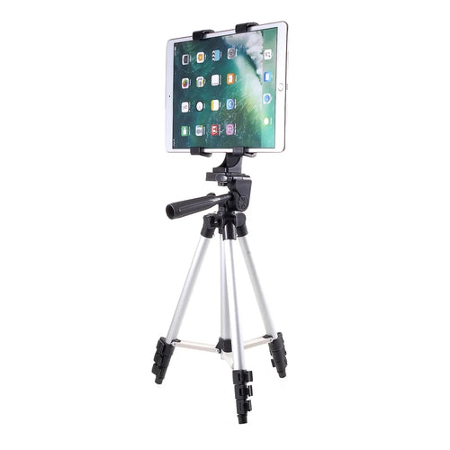 3110 Universal Tablet Clamp Holder Mount with Aluminum Tripod Stand for iPad 4/Air/Pro 11-inch (2018), Clamp Width: 123-200mm - 1