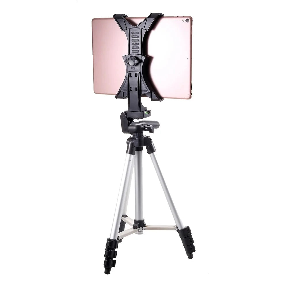 3110 Universal Tablet Clamp Holder Mount with Aluminum Tripod Stand for iPad 4/Air/Pro 11-inch (2018), Clamp Width: 123-200mm - 3