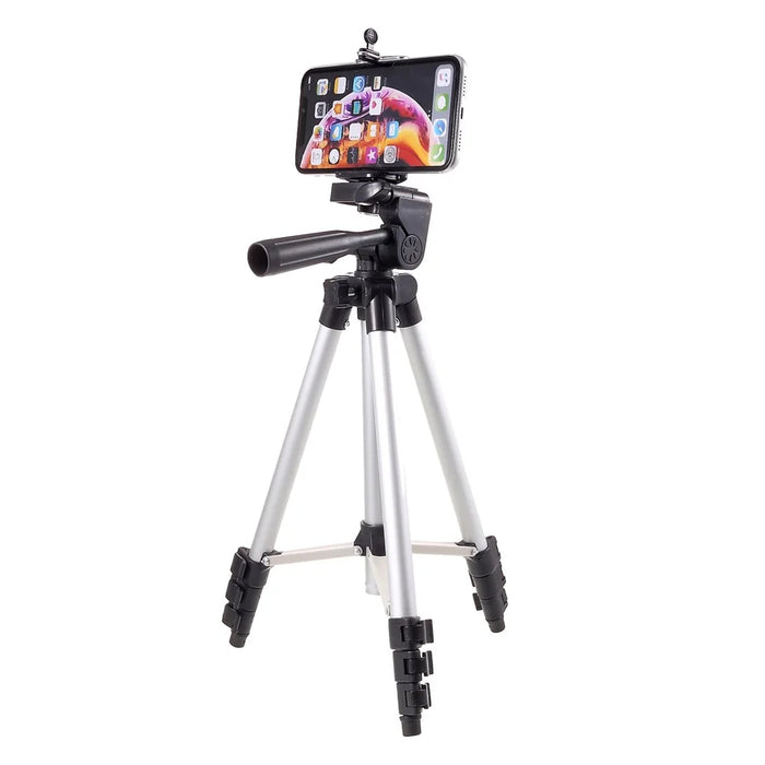 3110 Aluminum Desktop Tripod with Phone Clamp Extendable Live Streaming Travel Lightweight Stand - 2