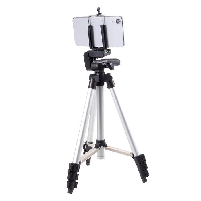 3110 Aluminum Desktop Tripod with Phone Clamp Extendable Live Streaming Travel Lightweight Stand - 3