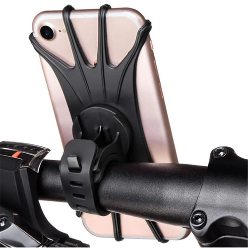 Universal Free Rotating Stretchable Silicone Phone Mount Bicycle Handlebar Cellphone Holder for 4-6 inch Cellphone GPS - 1