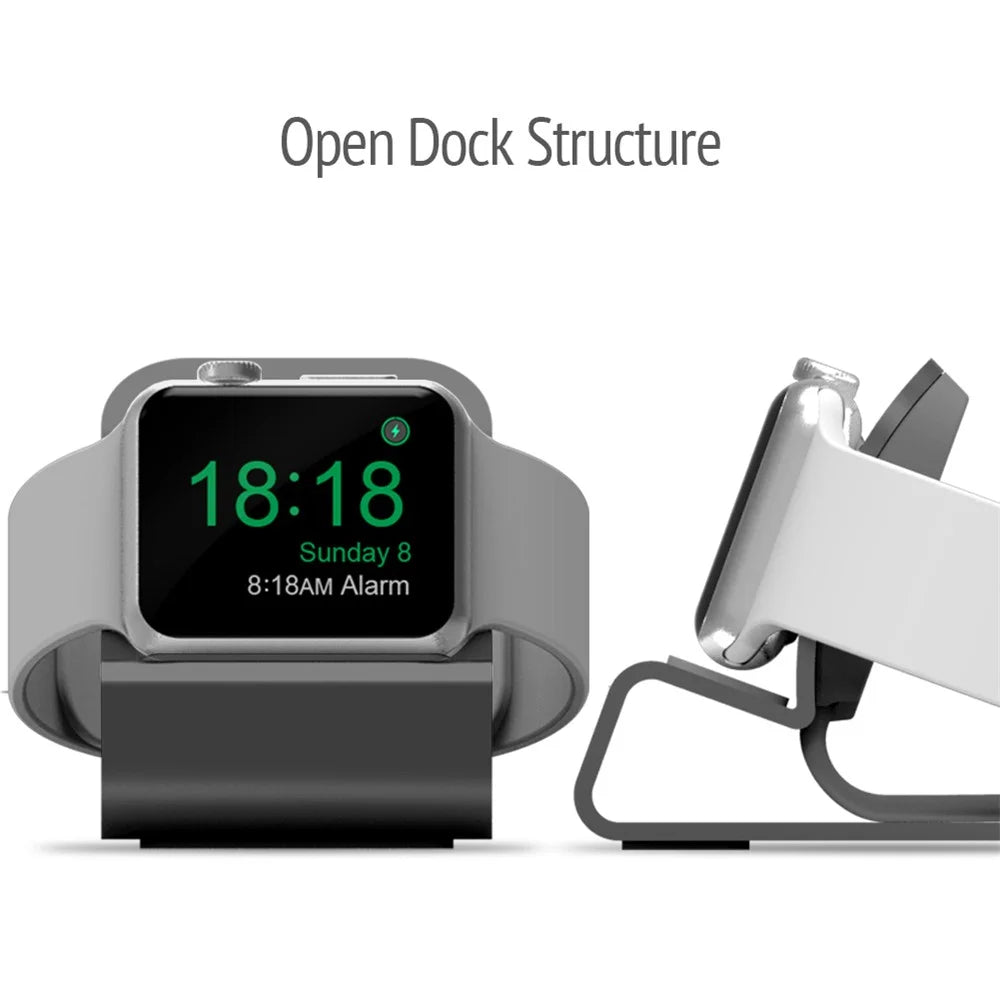 Aluminum Alloy Smart Watch Charging Station Dock Holder Stand for Apple Watch Series 3/2/1 - Grey - 3