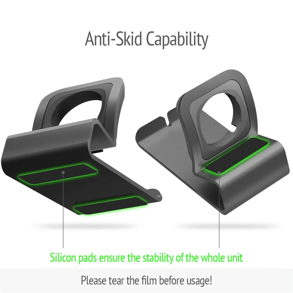 Aluminum Alloy Smart Watch Charging Station Dock Holder Stand for Apple Watch Series 3/2/1 - Grey - 5