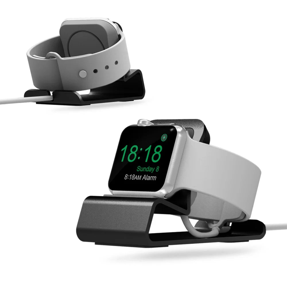 Aluminum Alloy Smart Watch Charging Station Dock Holder Stand for Apple Watch Series 3/2/1 - Grey - 6