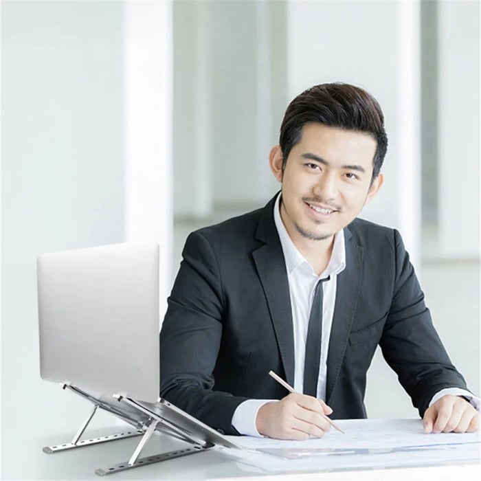 Foldable Aluminium Alloy Desktop Holder Stand for iPad 9.7 (2018), etc - 3