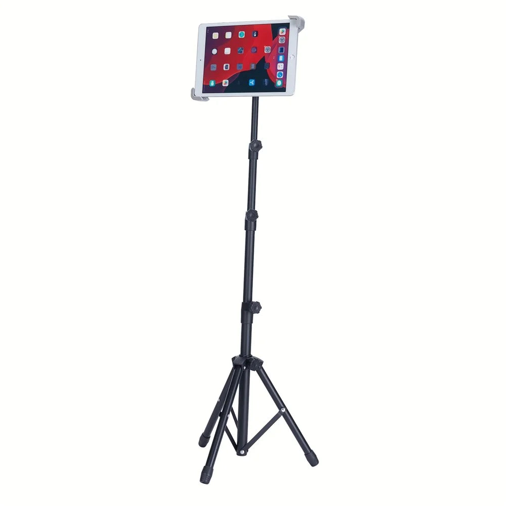 Portable Aluminum Alloy Tablet Tripod Holder Height Adjustment 360-Degree Rotatory Tripod Stand for 7.9 - 12 Inches Tablets - 2