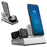 3-in-1 Aluminium Alloy Desktop Holder Charger Dock Charging Stand for Apple Watch + Airpods + Phone - Grey - 1