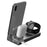 3-in-1 Aluminium Alloy Desktop Holder Charger Dock Charging Stand for Apple Watch + Airpods + Phone - Grey - 2