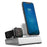 3-in-1 Aluminium Alloy Desktop Holder Charger Dock Charging Stand for Apple Watch + Airpods + Phone - Grey - 4