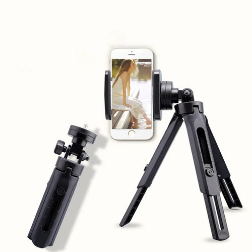 Digital Camera Mount Mobile Phone Clip Fixed Bracket Desktop Tripod Stand Adjustable Angle - Black - 1