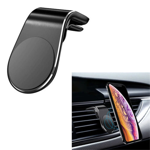 LEEHUR Car Adhesive Magnetic Air Vent Mount Smartphone Holder - Black - 1