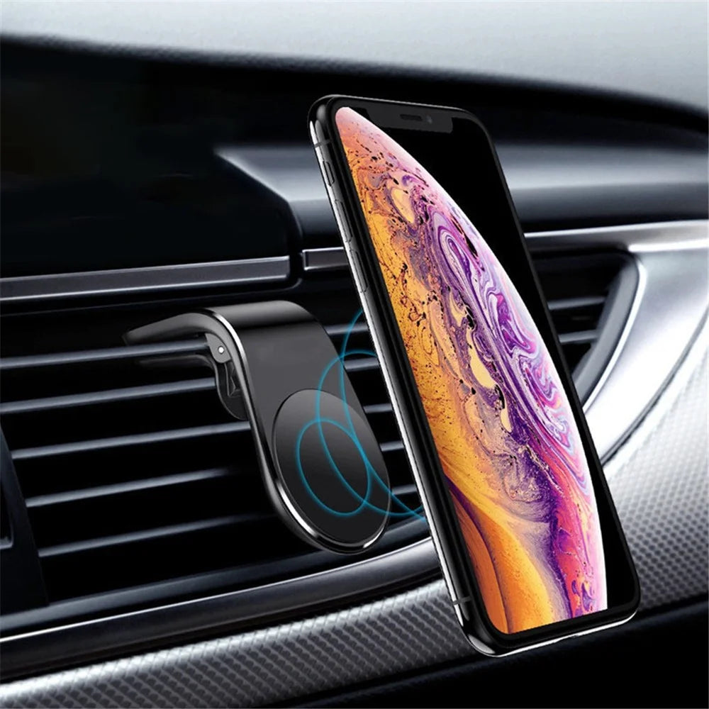 LEEHUR Car Adhesive Magnetic Air Vent Mount Smartphone Holder - Black - 3