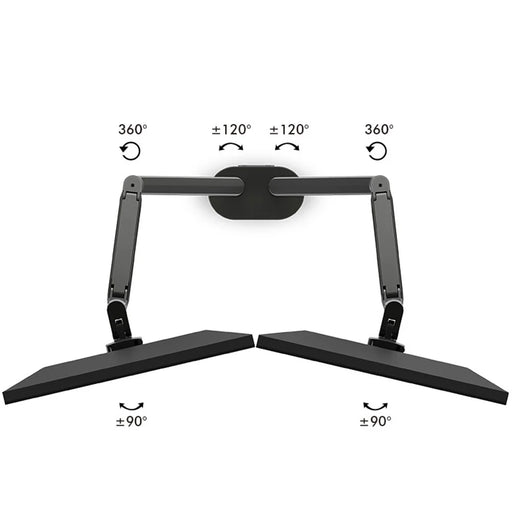 UPERGO OZ-2 Dual LCD Monitor Arms Stand Fully Adjustable Desk Mount with VESA Mounting - Dark Grey - 2