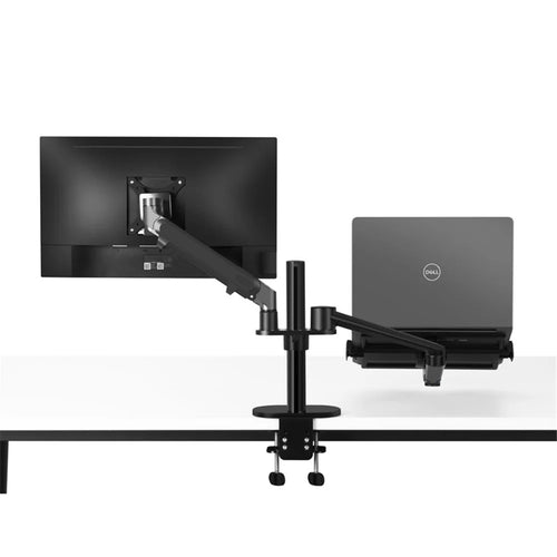 UPERGO OL-3S Dual Purpose Monitor and Laptop Arm Mount 17-27inch Monitor Holder Mount and 10-17inch Laptop Support - Black - 1