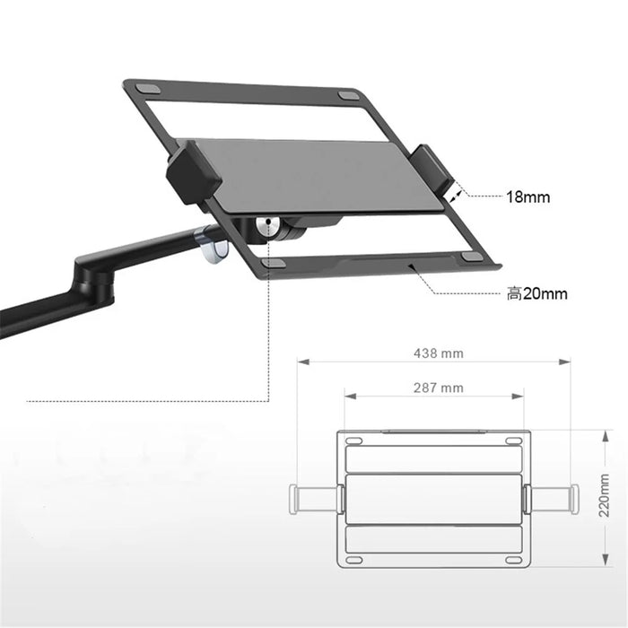 UPERGO OL-3S Dual Purpose Monitor and Laptop Arm Mount 17-27inch Monitor Holder Mount and 10-17inch Laptop Support - Black - 3