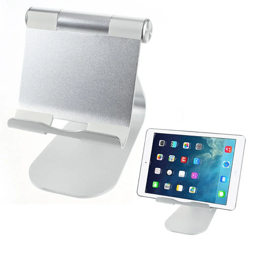 Height Adjustable Aluminum Alloy Desktop Stand Holder for iPad iPhone Tablet PC - Silver Color - 1