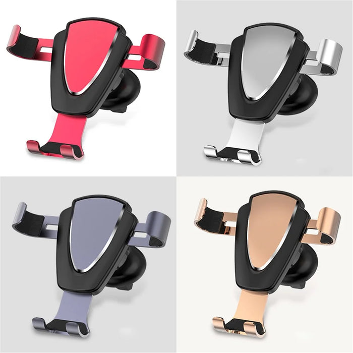 Air Vent Gravity Moblie Phone Navigation Bracket Universal Metal Car Phone Holder - Silver - 4
