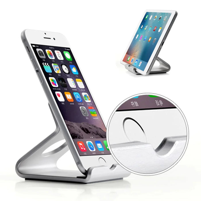 UPERGO AP-4D Aluminium Alloy Tablet PC Phone Stand Anti-Slippery Mobile Phone Holder - Silver - 1