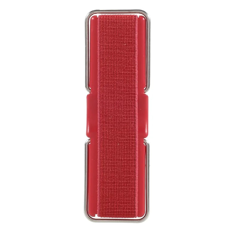 Elastic Band Finger Grip Phone Holder with Stand for Mobile Phones Tablets - Red - 2